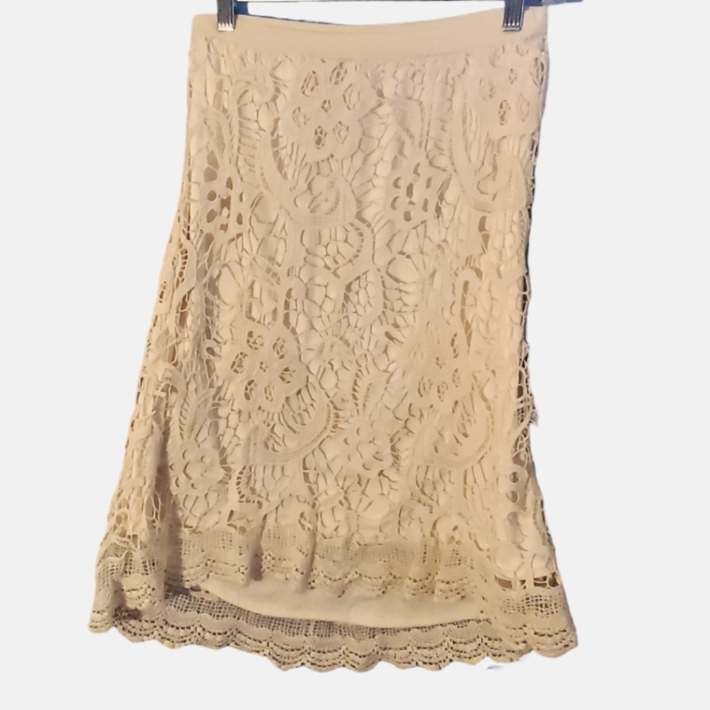 Kenar Crochet lined skirt ivory size XS